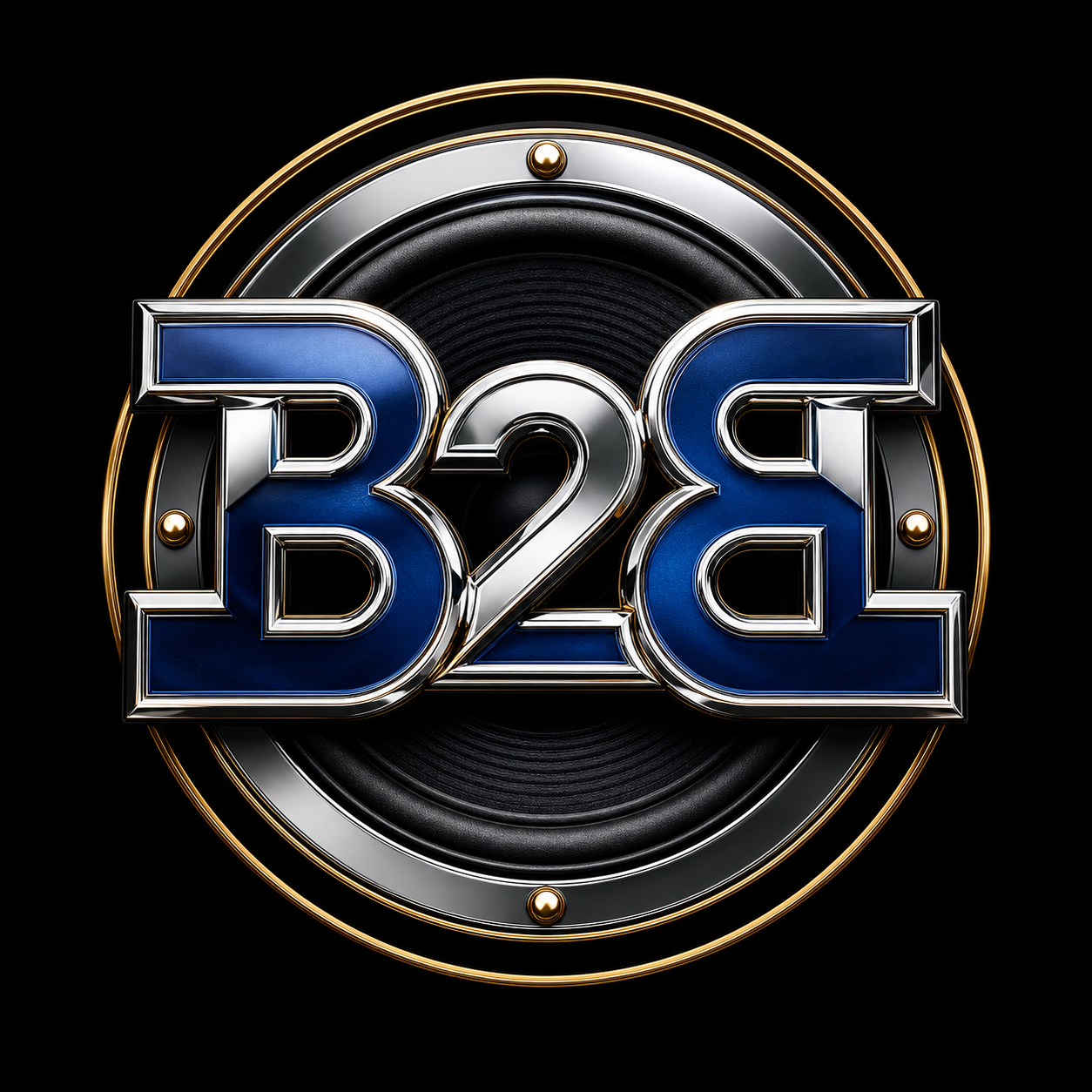 Back2Back Beats chrome vinyl monogram