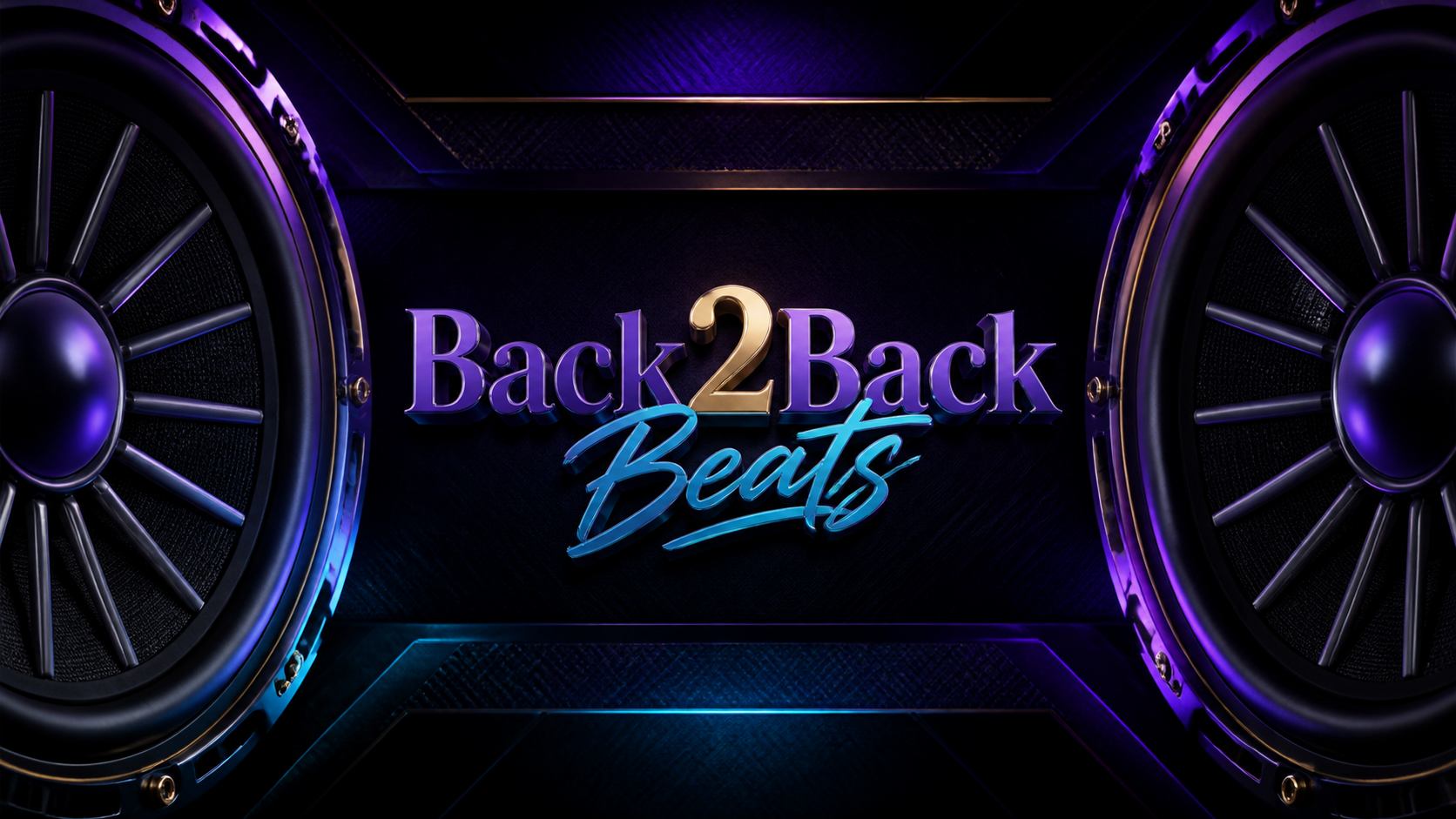 Back2Back Beats wordmark framed by studio speakers
