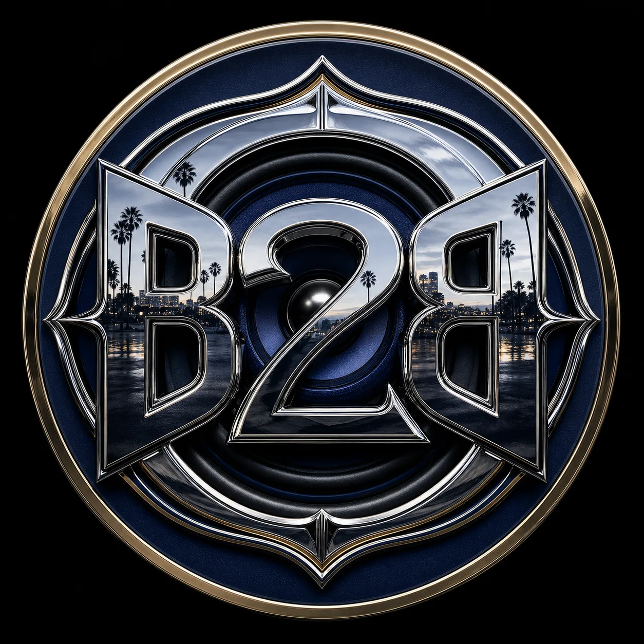Back2Back Beats chrome medallion