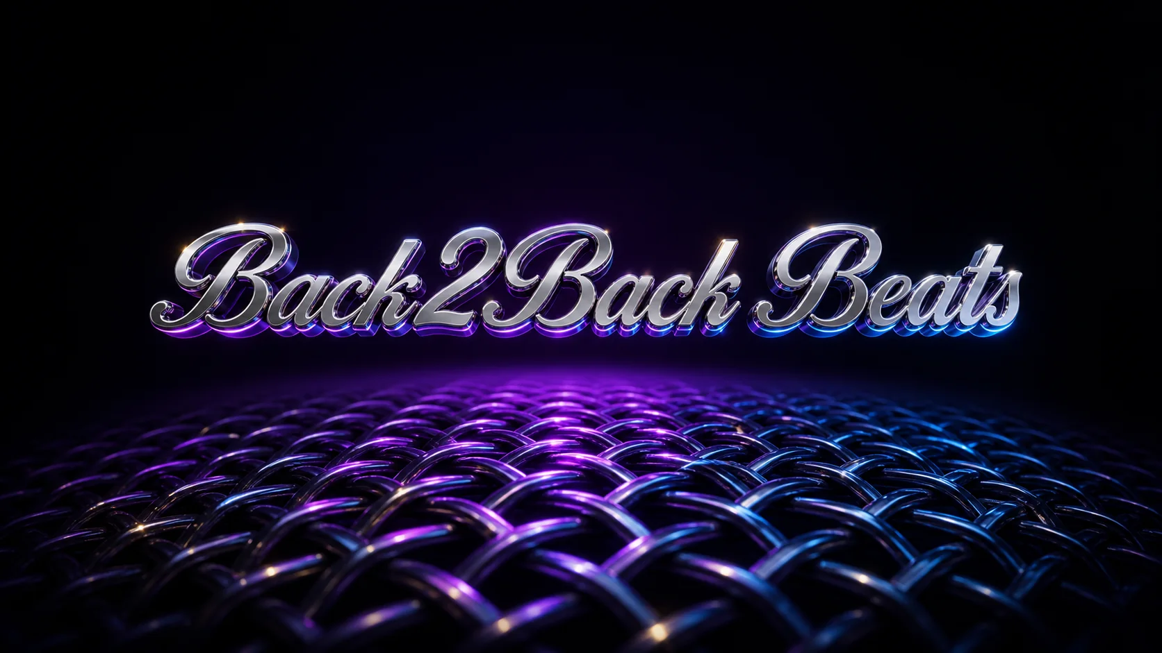 Back2Back Beats Schriftzug über einem violett beleuchteten Mikrofon