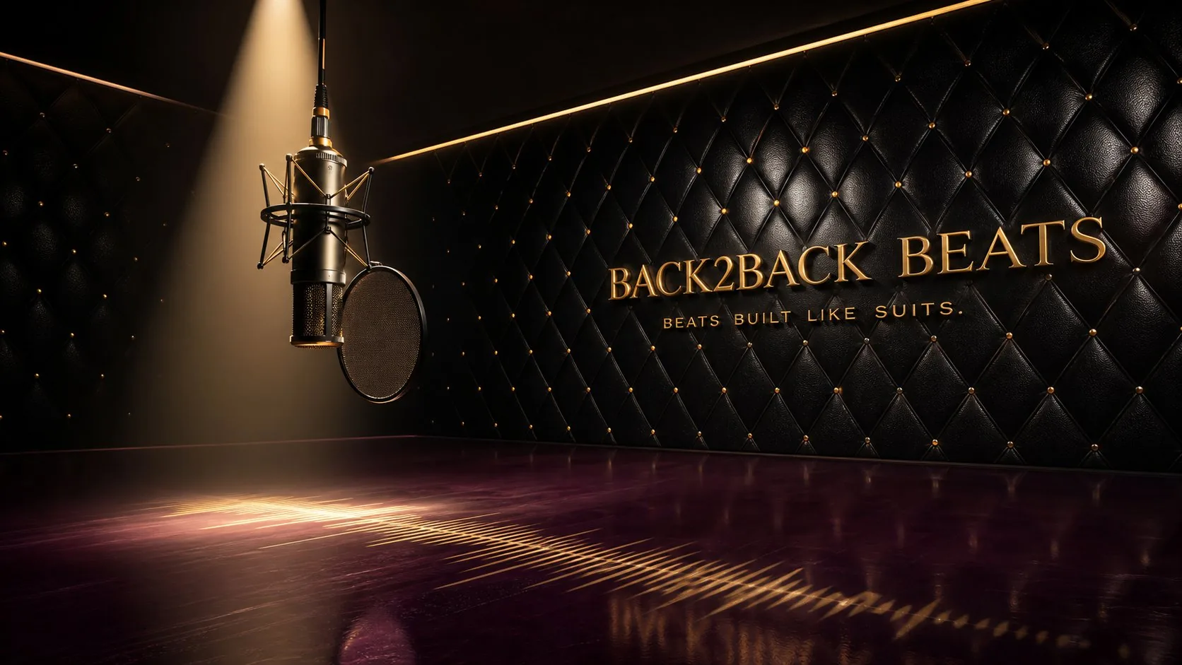 A premium padded recording booth with a studio microphone