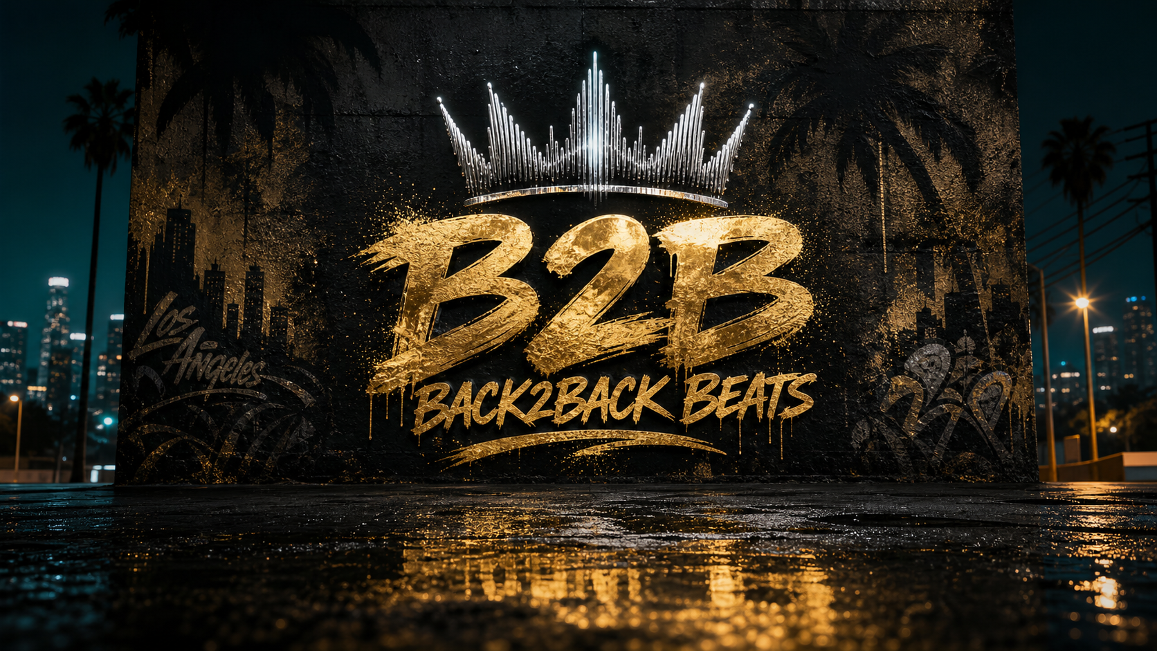 Back2Back Beats luxury graffiti record label wall