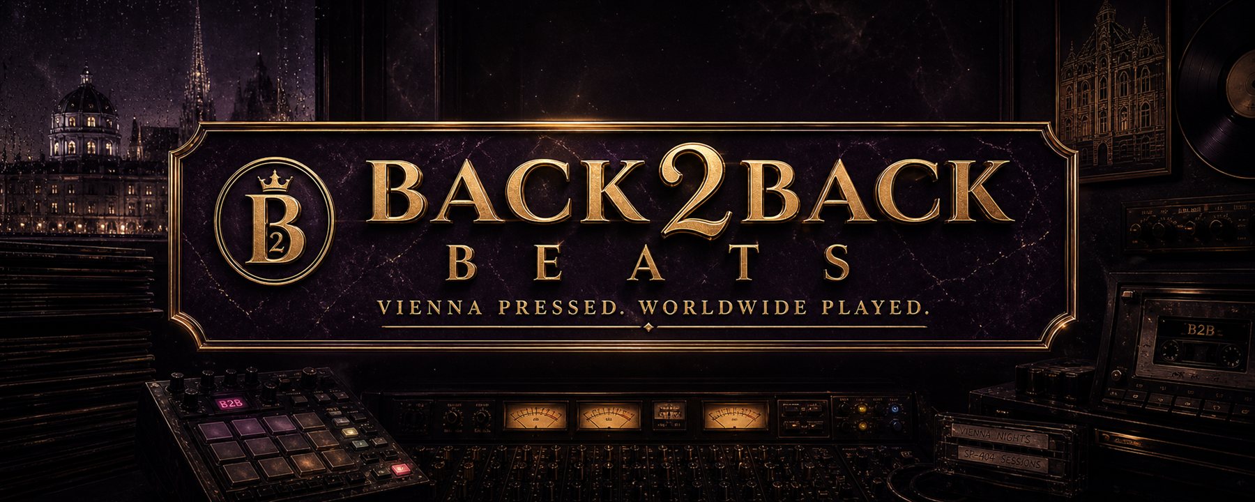 Back2Back Beats brand plate — Vienna pressed. Worldwide played.