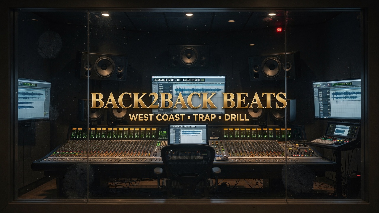 Back2Back studio control room view through the glass